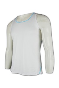 VT086 運動背心 在線訂購 貼邊印花背心 背心款式設計  背心網站     白色